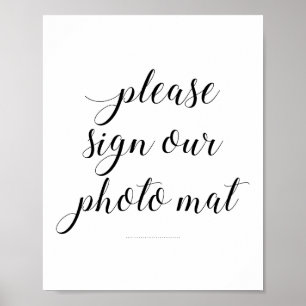 Elegant Teken Onze Fotomat Huwelijksbord Poster