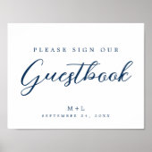 Elegant teken onze gastenboek bruiloft signage poster (Voorkant)