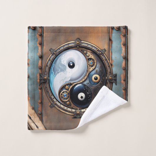 Elegant teken van yin yang bad handdoek (Wasdoekje)