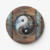 Elegant teken van yin yang papieren bordje (Voorkant)