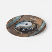 Elegant teken van yin yang papieren bordje (Gekanteld)