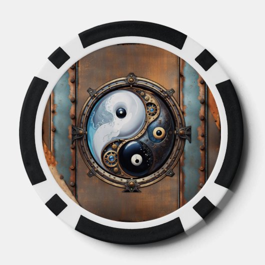 Elegant teken van yin yang poker chips (Achterkant)