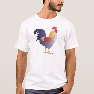 Elegant Tekening van een Paarse Franse rooster T-shirt