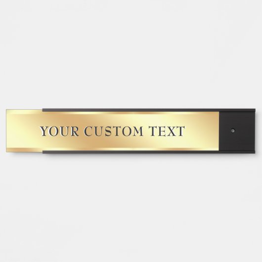 Elegant Template Custom Text Gold Office School Deurbordje (Voorkant)