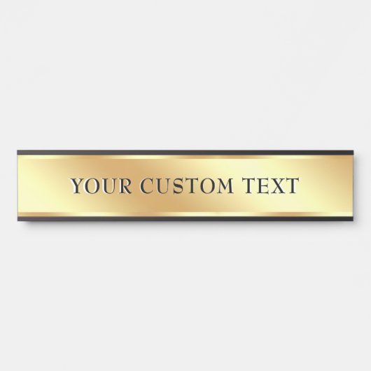 Elegant Template Custom Text Gold Office School Deurbordje (Voorkant)
