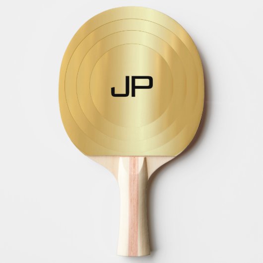 Elegant Template Glamorous Gold Look Monogram Tafeltennisbatje (Voorkant)