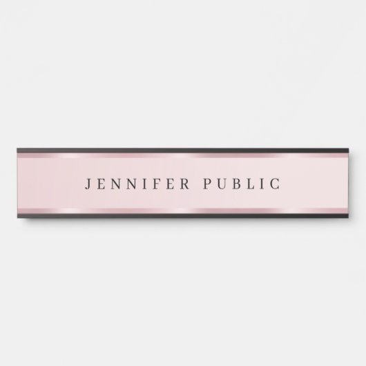 Elegant Template Luxury Rose Gold Glamour Custom Deurbordje (Voorkant)