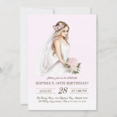 Elegant Tender Pink Prinses 18e verjaardag Kaart (Voorkant)