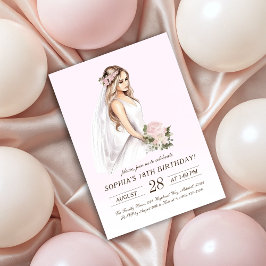 Elegant Tender Pink Prinses 18e verjaardag Kaart