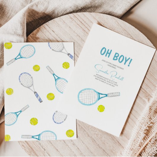 Elegant Tennis Baby shower Uitnodiging