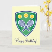 Elegant Tennis Birthday wenskaart Kaart (Gele Bloem)