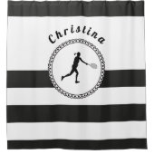 Elegant Tennis Design Player Coach op maat Douchegordijn (Voorkant)