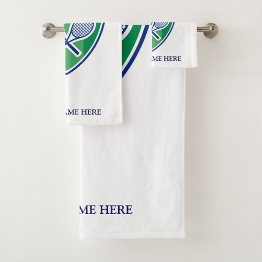 Elegant tennis logo handdoek met aangepaste naam (Insitu)
