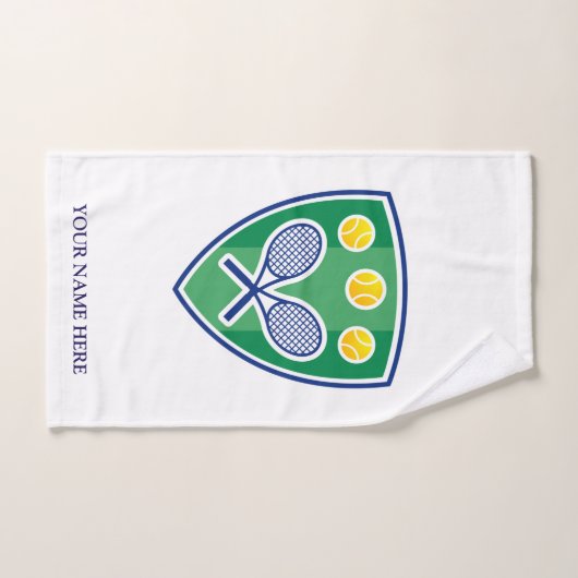 Elegant tennis logo handdoek met aangepaste naam (Handdoek)