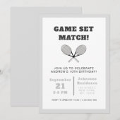 Elegant Tennis Theme Kinder Boys Birthday Party Gr Kaart (Voorkant / Achterkant)