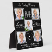 Elegant Ter Herinnering 5 Foto Collage Herdenking Fotoplaat (Zijkant)