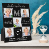 Elegant Ter Herinnering 5 Foto Collage Herdenking Fotoplaat (Zijkant)