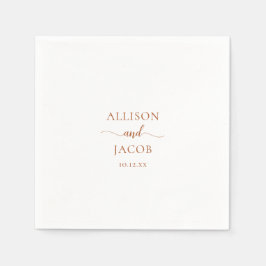 Elegant Terra Cotta Script Wedding Servet