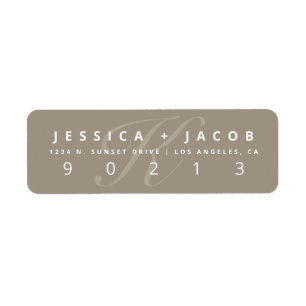 Elegant Terrace Brown & White Retouradres Etiket