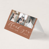 Elegant Terracotta 3 Foto Collage Hartelijk dank Kaart (Voorkant)