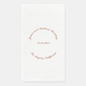 Elegant terracotta aangepaste scriptnaam datum bru servet (Voorkant)