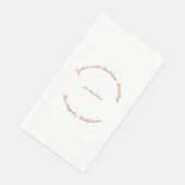 Elegant terracotta aangepaste scriptnaam datum bru servet (Hoek)