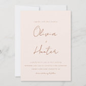 Elegant Terracotta All in One Wedding Invitation Kaart (Voorkant)