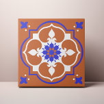 Elegant Terracotta and Blue Flower Azulejo Tegeltje<br><div class="desc">Elevate your decor with our Azulejo ceramic tile featuring a stunning blue and white floral design set against a warm terracotta background. This timeless combination of colors and patterns adds rustic elegance to any living space,  making it perfect for kitchens,  bathrooms,  or any room needing a unique,  decorative touch.</div>