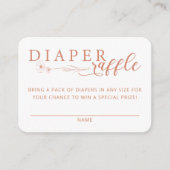 Elegant Terracotta Baby Shower Diaper Raffle Informatiekaartje (Voorkant)