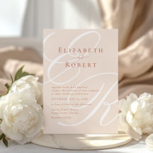 Elegant Terracotta & Beige Monogram Huwelijk