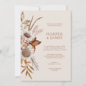 Elegant Terracotta Bloemen Boho Fall Bruiloft Kaart (Voorkant)