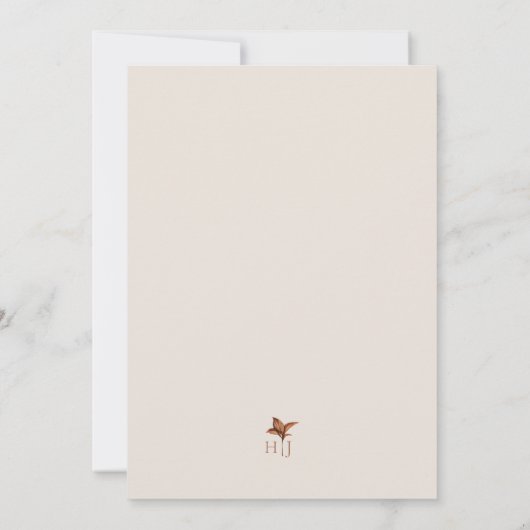 Elegant Terracotta Bloemen Boho Fall Bruiloft Kaart (Achterkant)