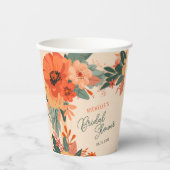 Elegant Terracotta Bloemen Vrijgezellenfeest Papieren Bekers (Voorkant)