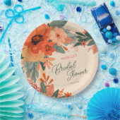 Elegant Terracotta Bloemen Vrijgezellenfeest Papieren Bordje (Feest)