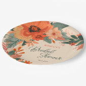 Elegant Terracotta Bloemen Vrijgezellenfeest Papieren Bordje (Gekanteld)