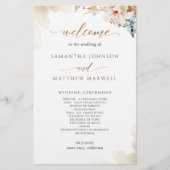 Elegant Terracotta Blush Floral Wedding Programme (Voorkant)