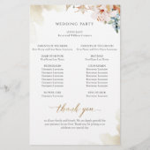 Elegant Terracotta Blush Floral Wedding Programme (Achterkant)