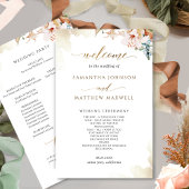 Elegant Terracotta Blush Floral Wedding Programme