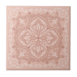 Elegant Terracotta Blush Pink Butterfly Decoratief Tegeltje