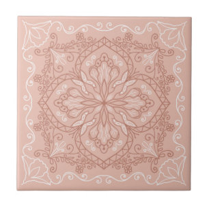 Elegant Terracotta Blush Pink Butterfly Decoratief Tegeltje