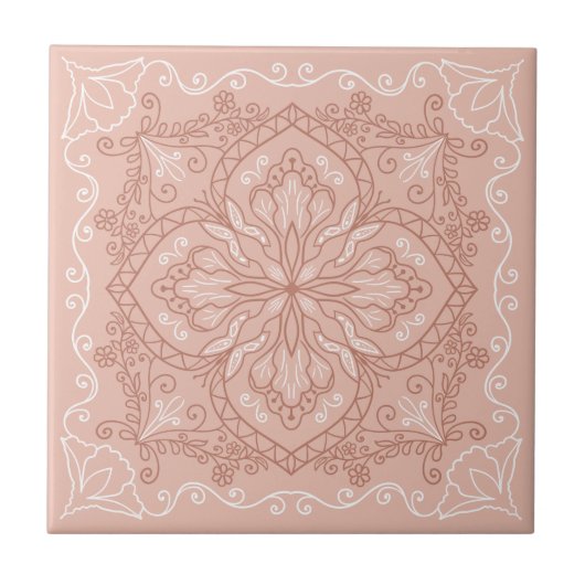 Elegant Terracotta Blush Pink Butterfly Decoratief Tegeltje (Voorkant)