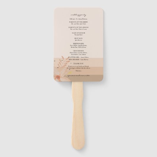 Elegant Terracotta Blush Waterverf Art Handwaaier (Achterkant)