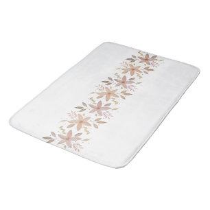 Elegant Terracotta Blush Waterverf Floral Badmat