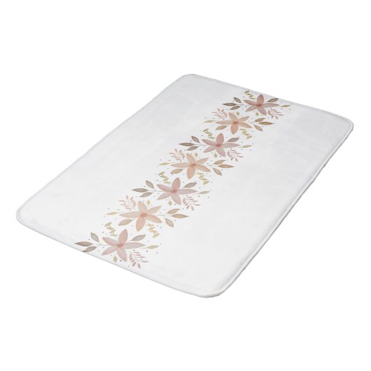 Elegant Terracotta Blush Waterverf Floral Badmat (Gekanteld)