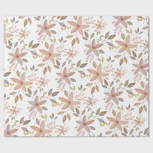 Elegant Terracotta Blush Waterverf Floral Cadeaupapier (Vlak)
