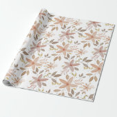 Elegant Terracotta Blush Waterverf Floral Cadeaupapier (Uitgerold)