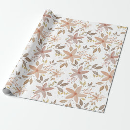 Elegant Terracotta Blush Waterverf Floral Cadeaupapier