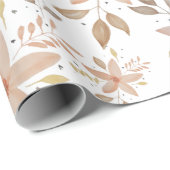 Elegant Terracotta Blush Waterverf Floral Cadeaupapier (Rol Hoek)