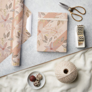 Elegant Terracotta Blush Waterverf Floral Cadeaupapier