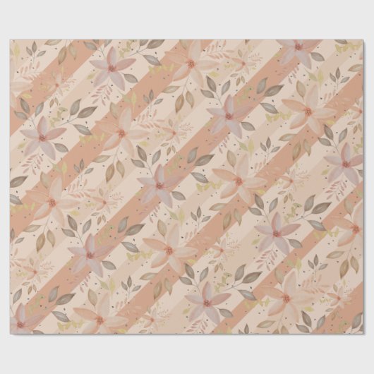 Elegant Terracotta Blush Waterverf Floral Cadeaupapier (Vlak)
